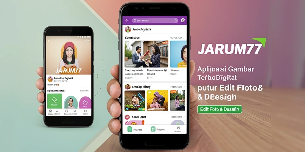 Antarmuka JARUM77 yang intuitif dan modern untuk edit foto.