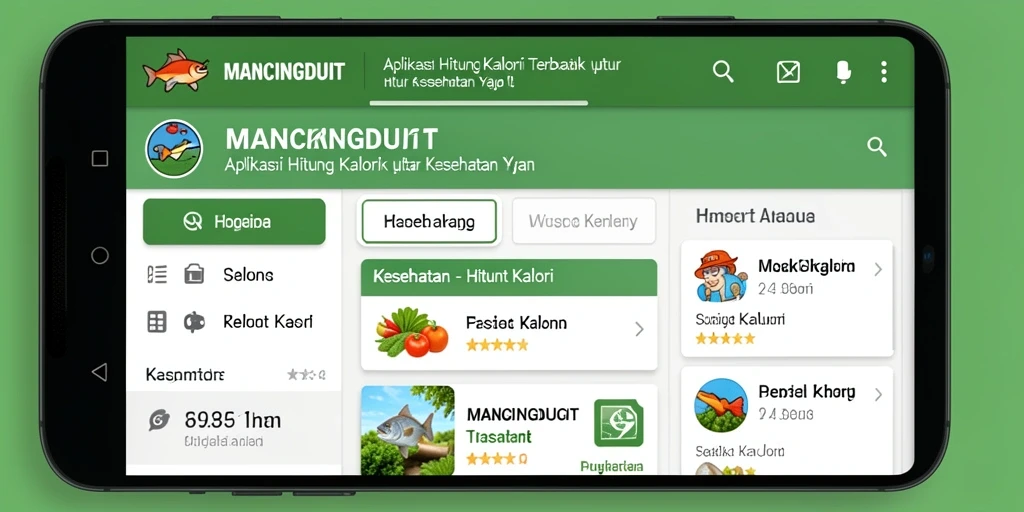 Tampilan antarmuka MANCINGDUIT yang ramah pengguna dalam menghitung kalori.
