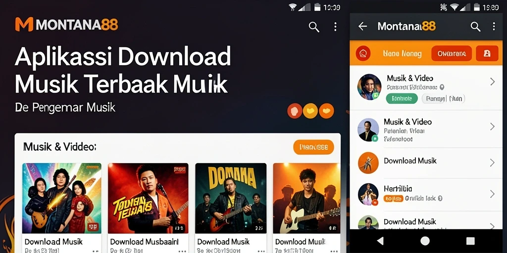 Tampilan antarmuka MONTANA88 yang sederhana dan fungsional untuk Download Musik.