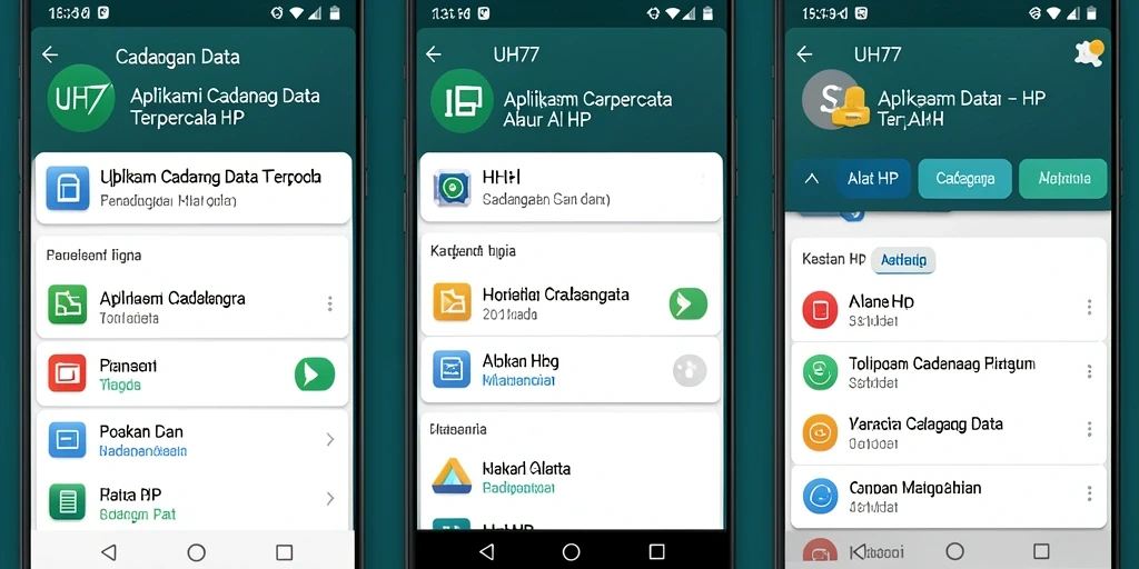 Tampilan antarmuka UH77 untuk cadangan data yang intuitif dan mudah digunakan.